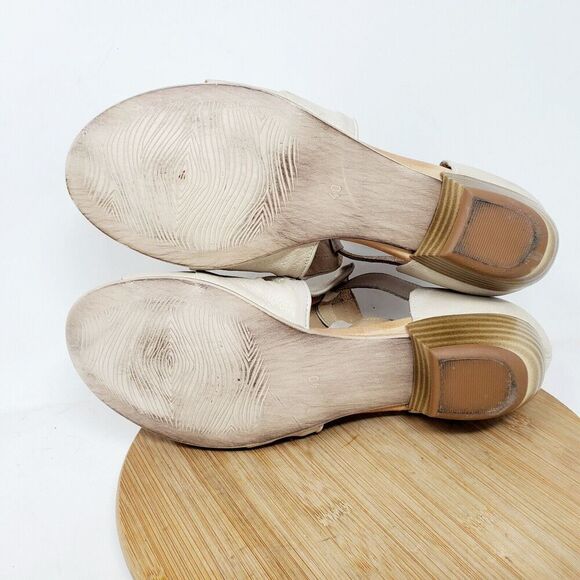 Miz Mooz Shoes Women 40 Corra Off White Pump Buckle Strap Bootie Open Toe Sandal - Picture 10 of 13